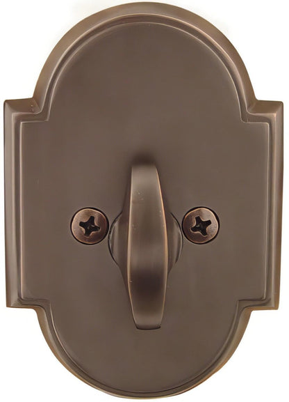 Emtek #8 Style Brass Modern One-Sided Deadbolt.