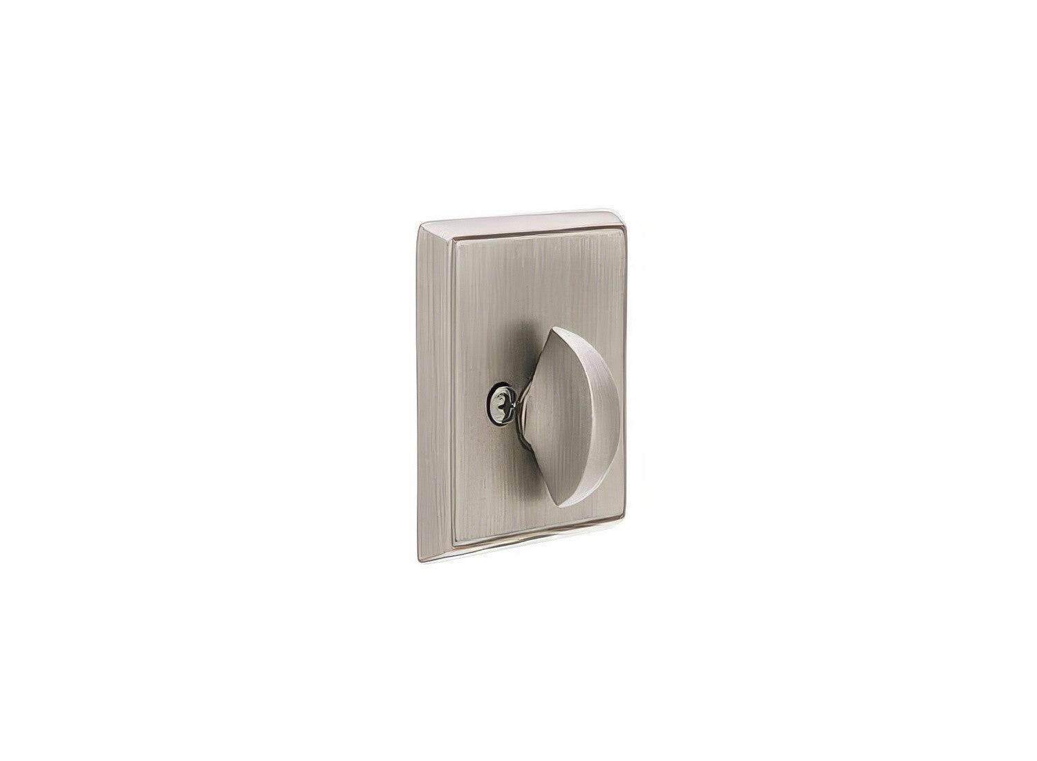 Emtek Rectangular Style Brass Modern One-Sided Deadbolt.