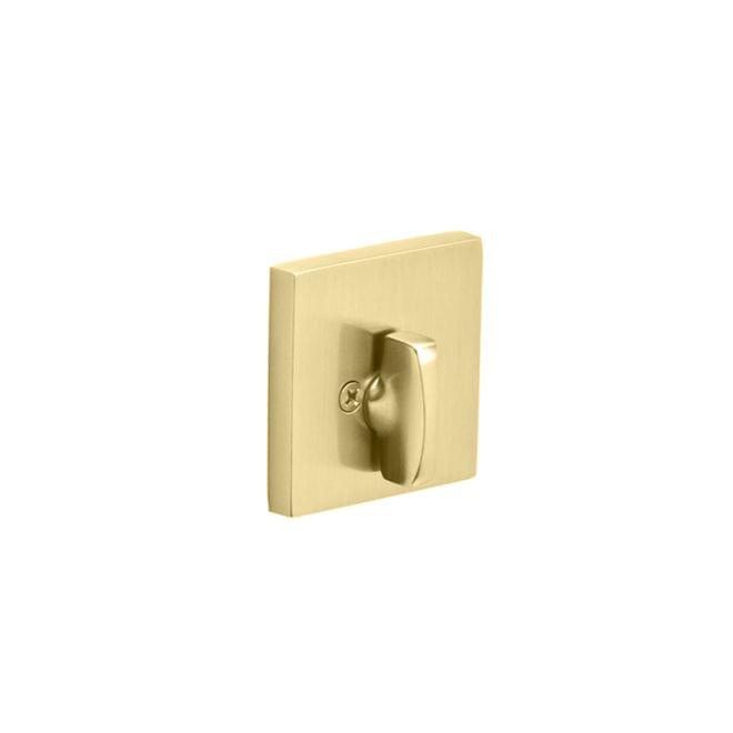 Emtek 8569US4 Square Single Sided Deadbolt with 2-3/8" and 2-3/4" Backset for 1-3/4" Door Satin Brass Finish.