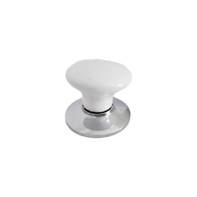 Emtek 86001US26 Ice White Porcelain 1-3/8" Cabinet Knob Polished Chrome Finish.