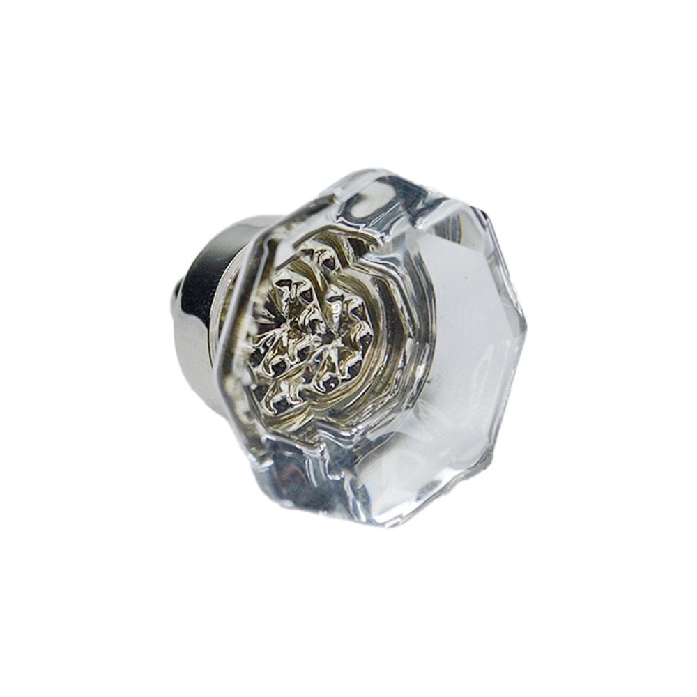 Emtek 86010US14 Old Town Clear 1" Cabinet Knob Polished Nickel Lifetime Finish.