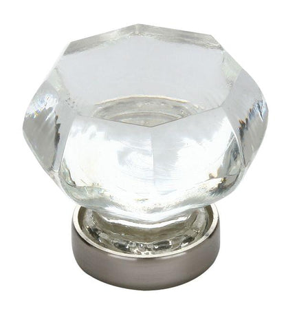 Emtek 86010US14 Old Town Clear 1" Cabinet Knob Polished Nickel Lifetime Finish.