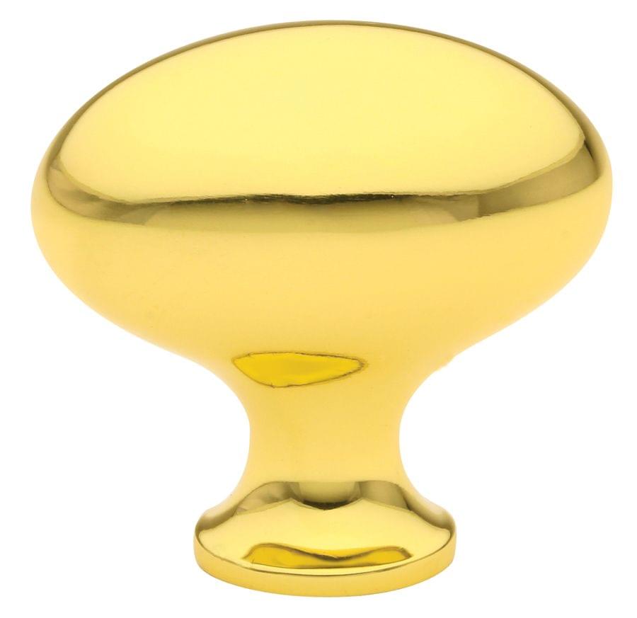Emtek 86015US3 Egg 1" Cabinet Knob Polished Brass Lifetime Finish.