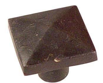 Emtek 86145FB Square 1-1/4" Cabinet Knob Flat Black Bronze Finish.