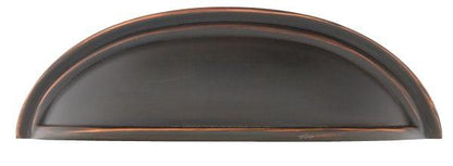 Emtek 86173US10B Cup Cabinet Pull with 4" Center To Center Oil Rubbed Bronze Finish.