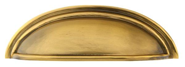 Emtek 86173US14 Cup Cabinet Pull with 4" Center To Center Polished Nickel Lifetime Finish.