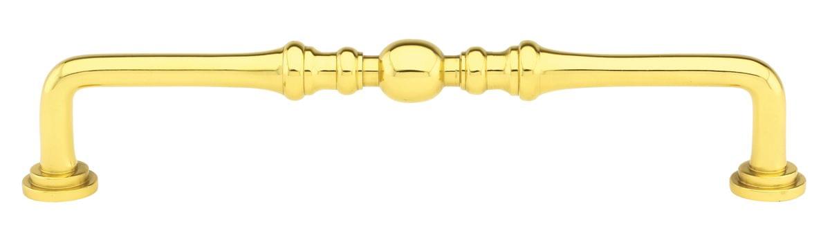 Emtek 86248US3 Spindle Cabinet Pull with 6" Center To Center Polished Brass Lifetime Finish.