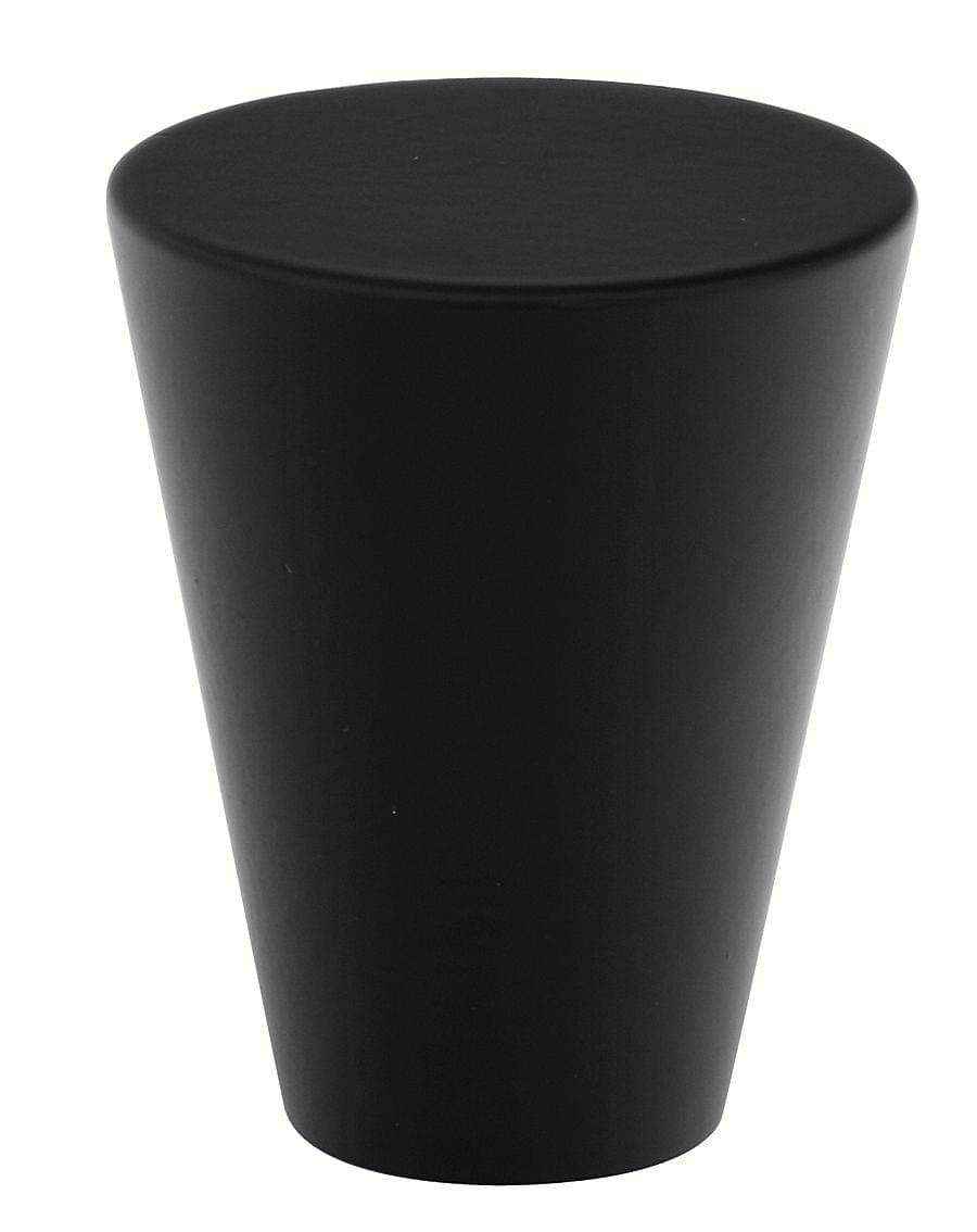 Emtek 86261US19 Cone 1" Cabinet Knob Flat Black Finish.