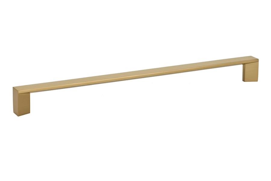 Emtek 86267US4 Trinity Door Pull with 10" Center to Center Satin Brass Finish.