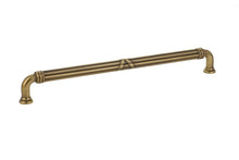 Emtek 86287US7 Ribbon and Reed Fixed Cabinet Pull with 10" Center To Center French Antique Brass Finish.