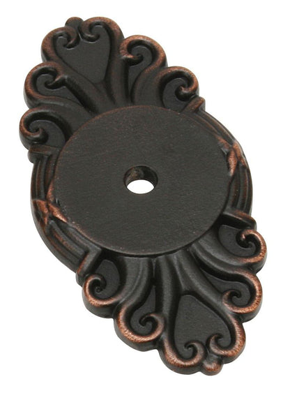 Emtek 86293US10B Ribbon and Reed Backplate for Cabinet Knob Oil Rubbed Bronze Finish.