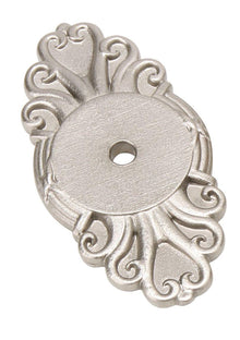 Emtek 86293US15 Ribbon and Reed Backplate for Cabinet Knob Satin Nickel Finish.