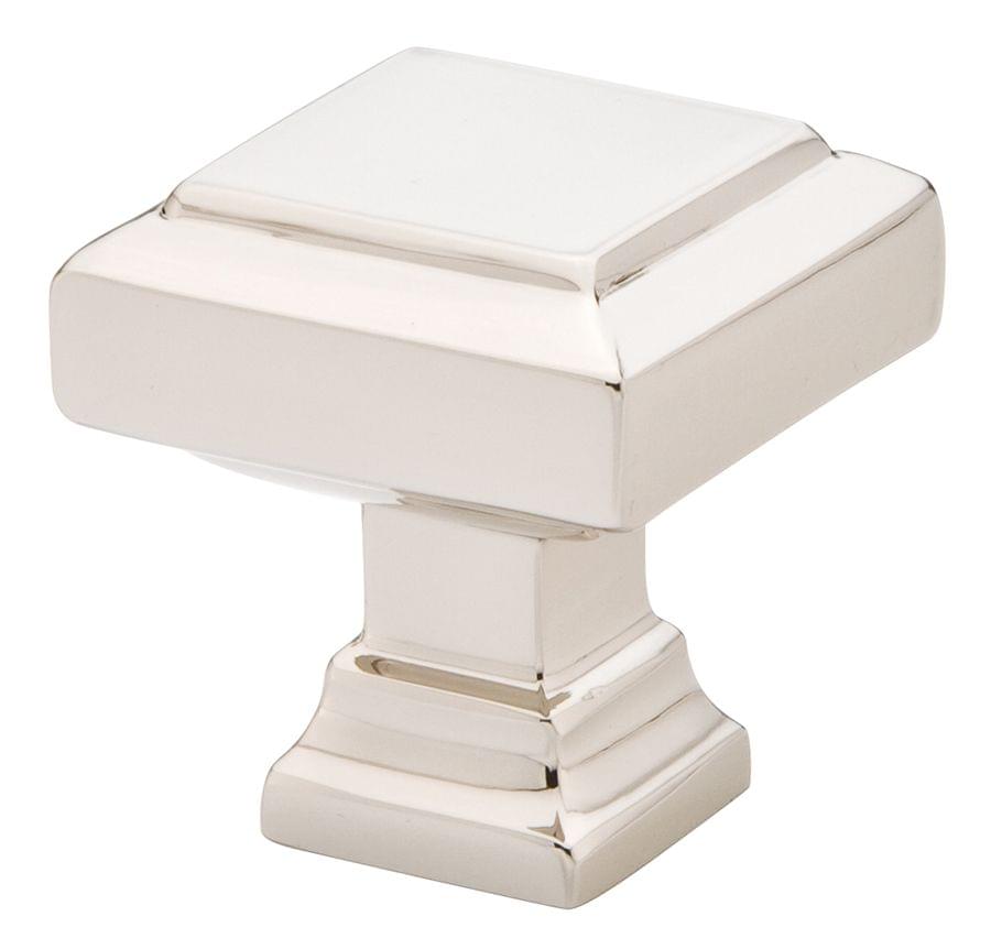 Emtek 86295US14 Geometric Square 1-1/4" Cabinet Knob Polished Nickel Lifetime Finish.