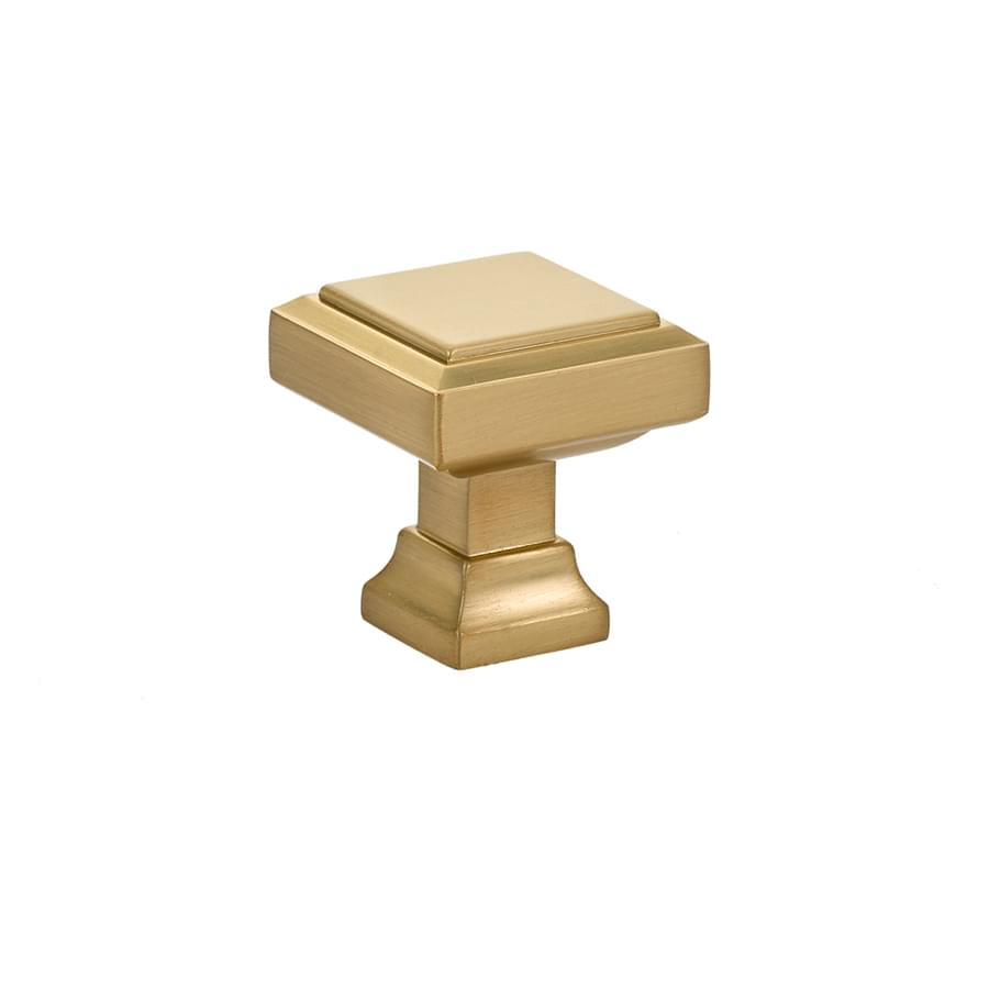 Emtek 86295US4 Geometric Square 1-1/4" Cabinet Knob Satin Brass Finish.