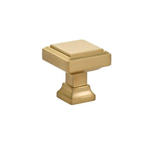 Emtek 86295US4 Geometric Square 1-1/4" Cabinet Knob Satin Brass Finish.