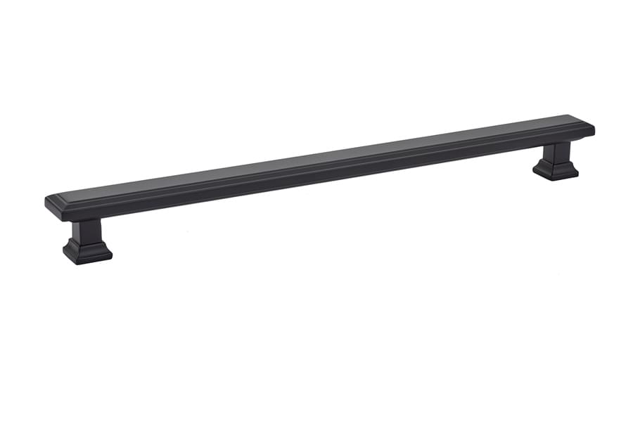 Emtek 86303US19 Geometric Rectangular Cabinet Pull with 10" Center to Center Flat Black Finish.