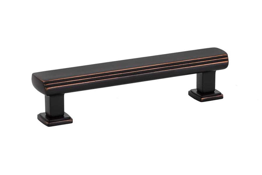 Emtek 86423US10B Art Deco Cabinet Pull with 4" Center to Center Oil Rubbed Bronze Finish.