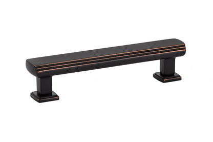 Emtek 86423US10B Art Deco Cabinet Pull with 4" Center to Center Oil Rubbed Bronze Finish.