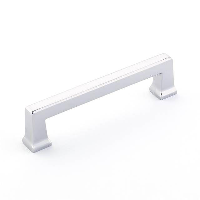 Emtek 86425US14 Alexander Cabinet Pull with 4" Center to Center Polished Nickel Lifetime Finish.