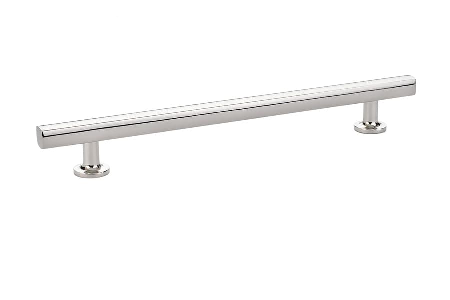 Emtek 86456US14 Freestone Cabinet Pull with 8" Center to Center Polished Nickel Lifetime Finish.