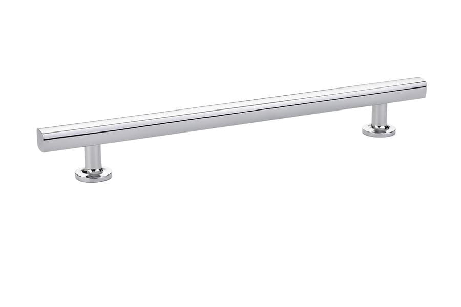 Emtek 86456US14 Freestone Cabinet Pull with 8" Center to Center Polished Nickel Lifetime Finish.