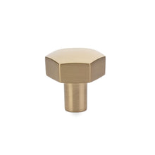 Emtek 86457US4 Mod Hex 1-1/8" Cabinet Knob Satin Brass Finish.