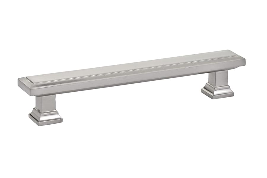 Emtek 86492US15 Geometric Rectangular Cabinet Pull with 5" Center to Center Satin Nickel Finish.