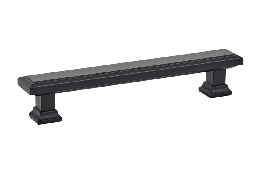 Emtek 86492US15 Geometric Rectangular Cabinet Pull with 5" Center to Center Satin Nickel Finish.
