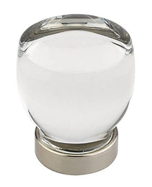 Emtek 86562US14 Juneau 1-1/8" Glass Cabinet Knob Polished Nickel Lifetime Finish.