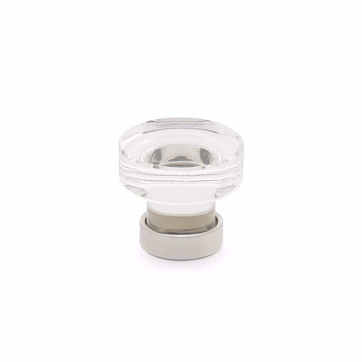 Emtek 86569US14 Grayson 1-1/4" Glass Cabinet Knob Polished Nickel Lifetime Finish.