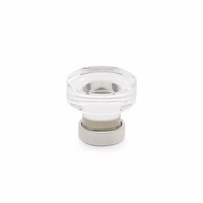 Emtek 86569US14 Grayson 1-1/4" Glass Cabinet Knob Polished Nickel Lifetime Finish.