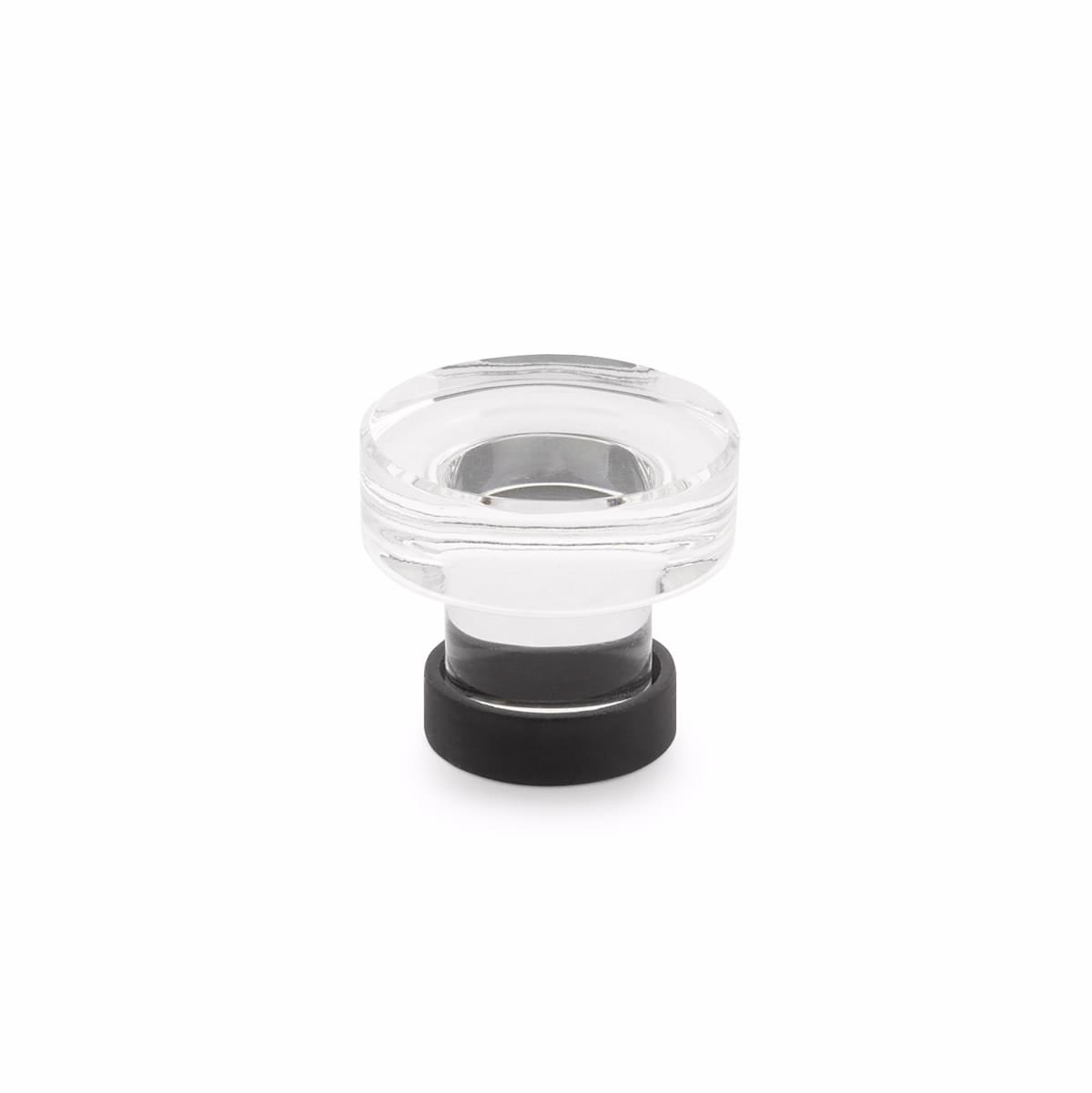 Emtek 86569US19 Grayson 1-1/4" Glass Cabinet Knob Flat Black Finish.