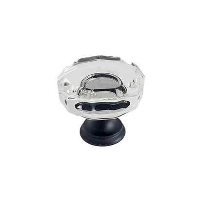 Emtek 86571US15 Lowell 1-3/8" Glass Cabinet Knob Satin Nickel Finish.