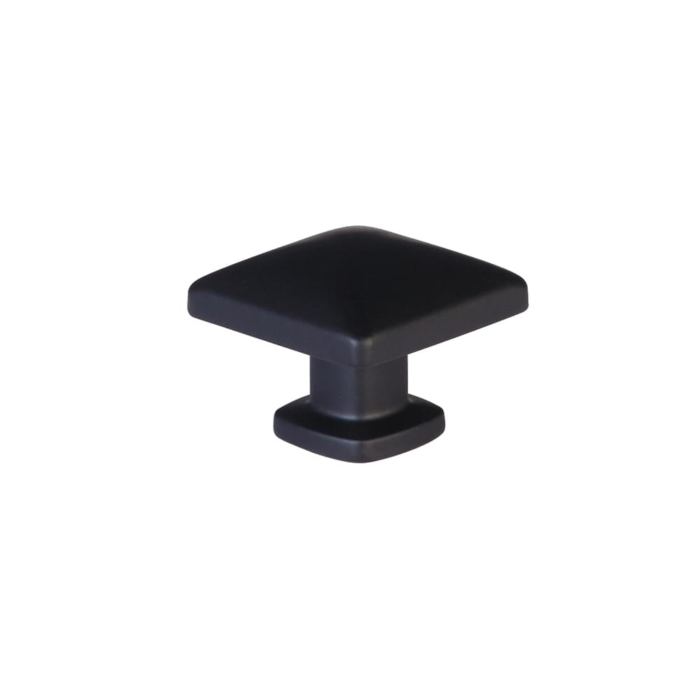 Emtek 86643US19 Lawson 1-1/4" Square Cabinet Knob Flat Black Finish.
