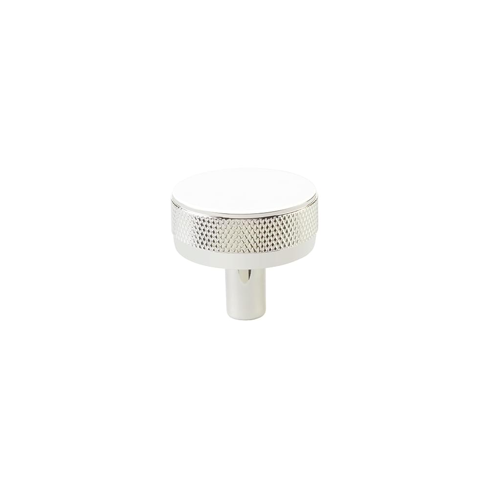 Emtek 86655.CCKUS14.KNKUS14 Conical Stem with Knurled Knob Select Cabinet Knob Polished Nickel Finish.