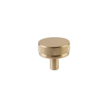 Emtek 86655.CCKUS4.KNKUS4 Conical Stem with Knurled Knob Select Cabinet Knob Satin Brass Finish.