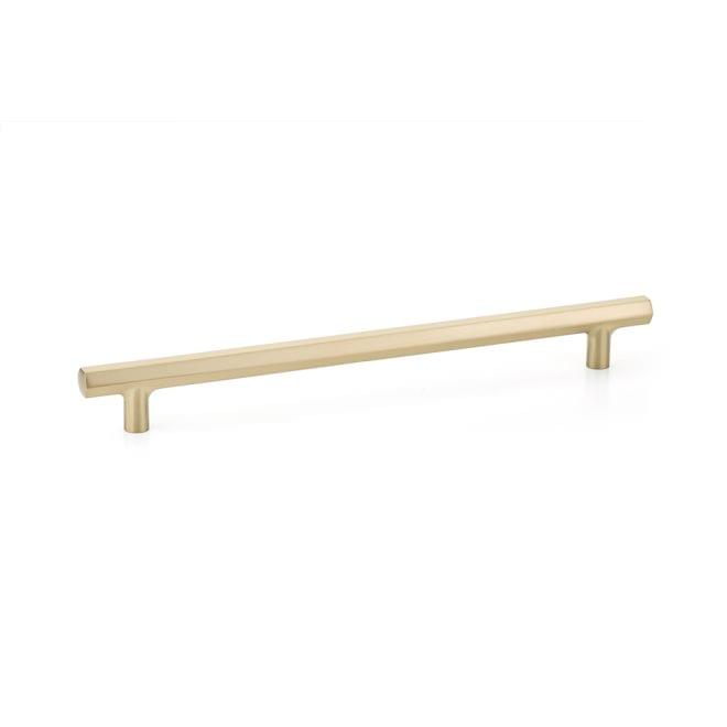 Emtek 86680US4 Mod Hex Cabinet Pull with 10" Center to Center Satin Brass Finish.