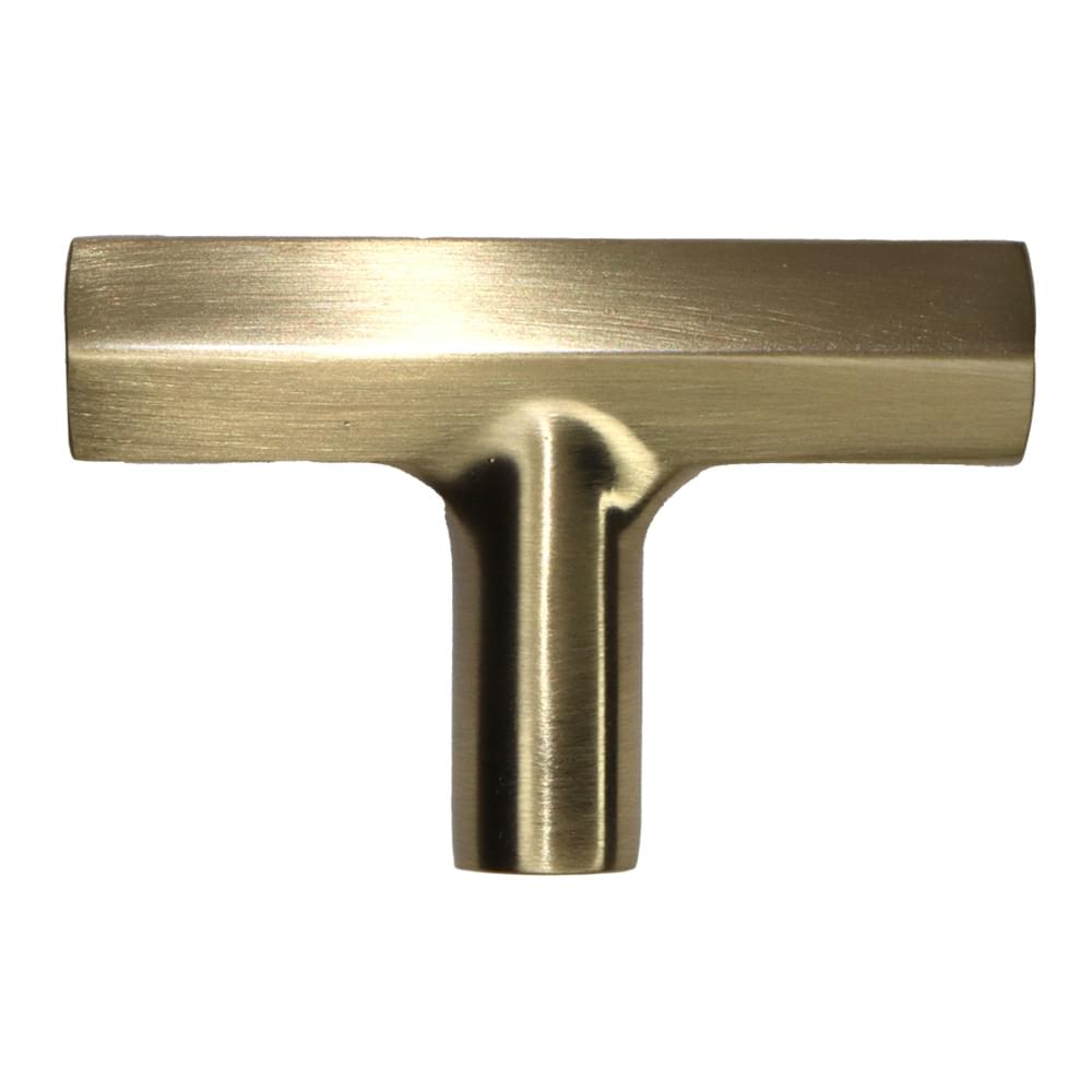 Emtek 86728US4 Mod Hex T Cabinet Knob Satin Brass Finish.