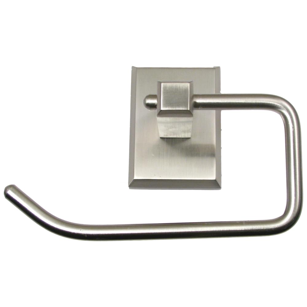Rusticware 8707SN Utica Euro Tissue Roll Holder Satin Nickel Finish.