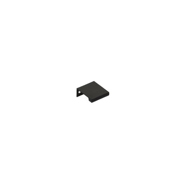 Emtek 87160US19 Edge Cabinet Pull with 1" Center to Center Flat Black Finish.