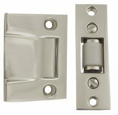 Emtek 8801US 3-3/8" Height Solid Brass Roller Catch With Strike and Screws.