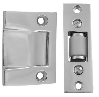 Emtek 8801US 3-3/8" Height Solid Brass Roller Catch With Strike and Screws.