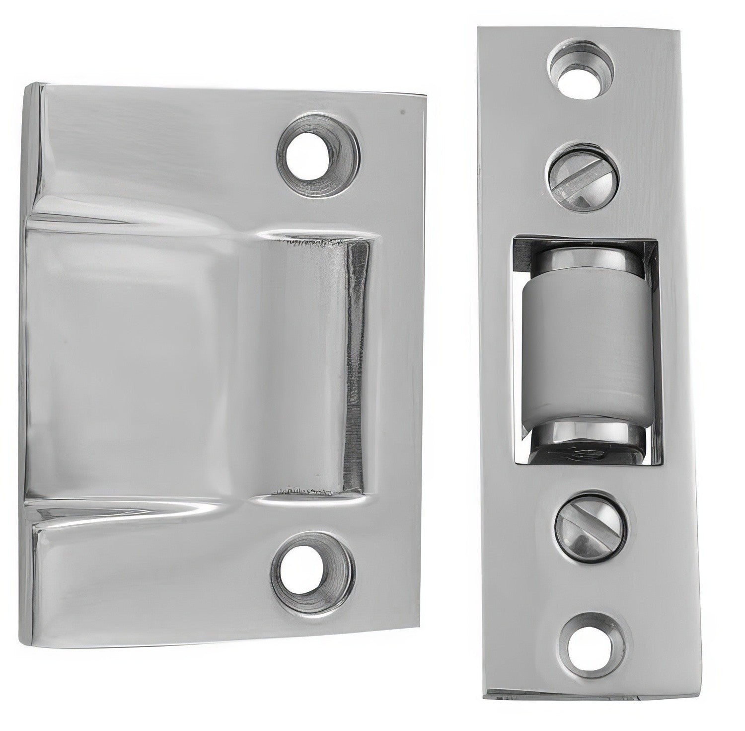 Emtek 8801US 3-3/8" Height Solid Brass Roller Catch With Strike and Screws.
