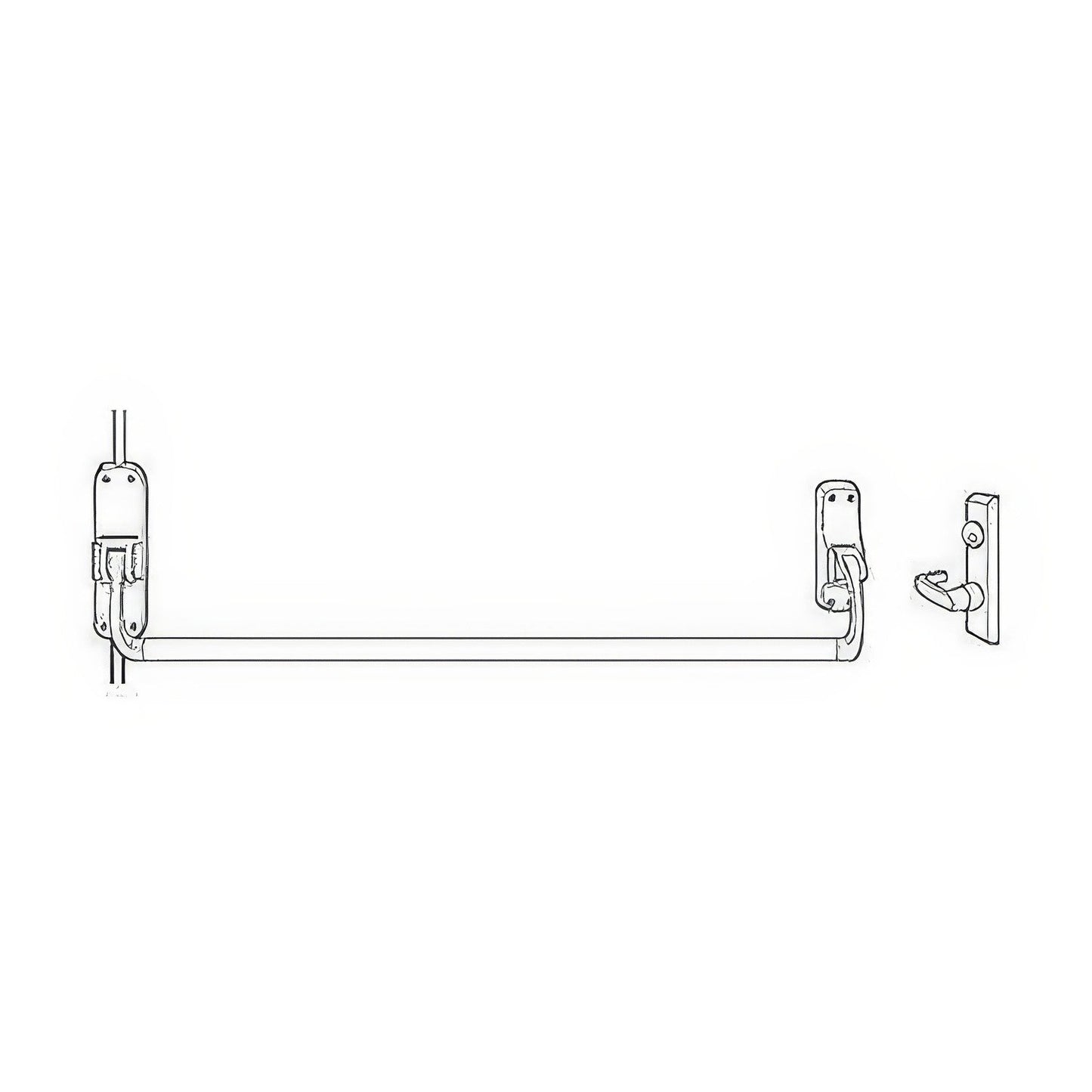 Von Duprin 8827L-LH Surface Mounted Vertical Rod Exit Device with Left Handed Lever Trim