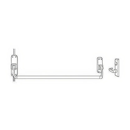 Von Duprin 8827LF-LH Surface Mounted Fire Rated Vertical Rod Exit Device with Left Handed Lever Trim