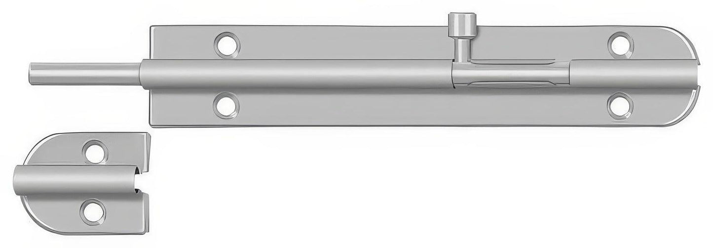 Deltana 8BB32D 8" Soild Brass Barrel Bolt in Stainless Steel