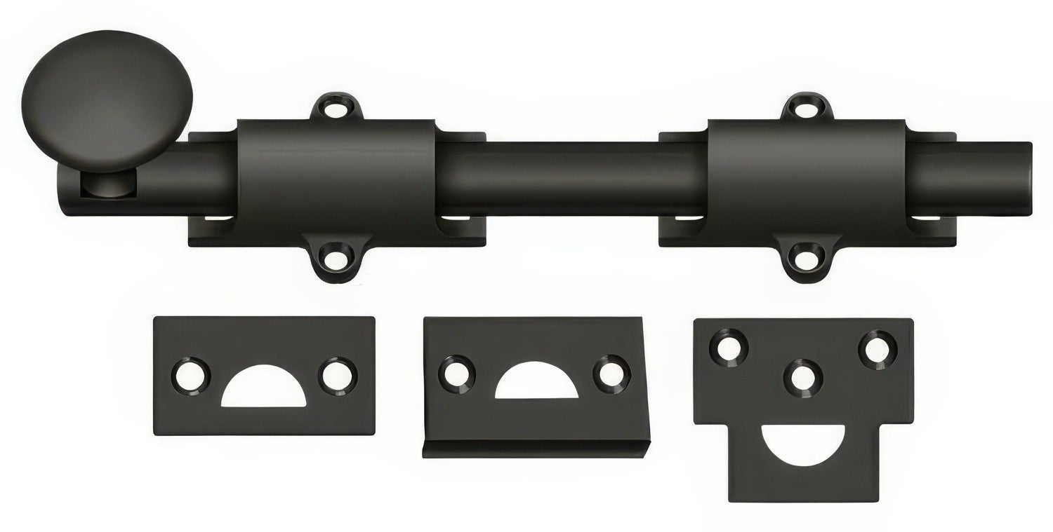 Deltana 8SB 8" Solid Brass Surface Bolt
