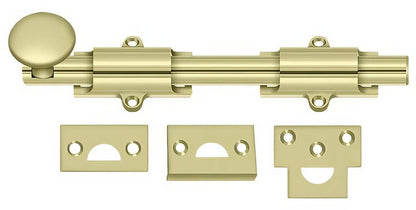 Deltana 8SB 8" Solid Brass Surface Bolt