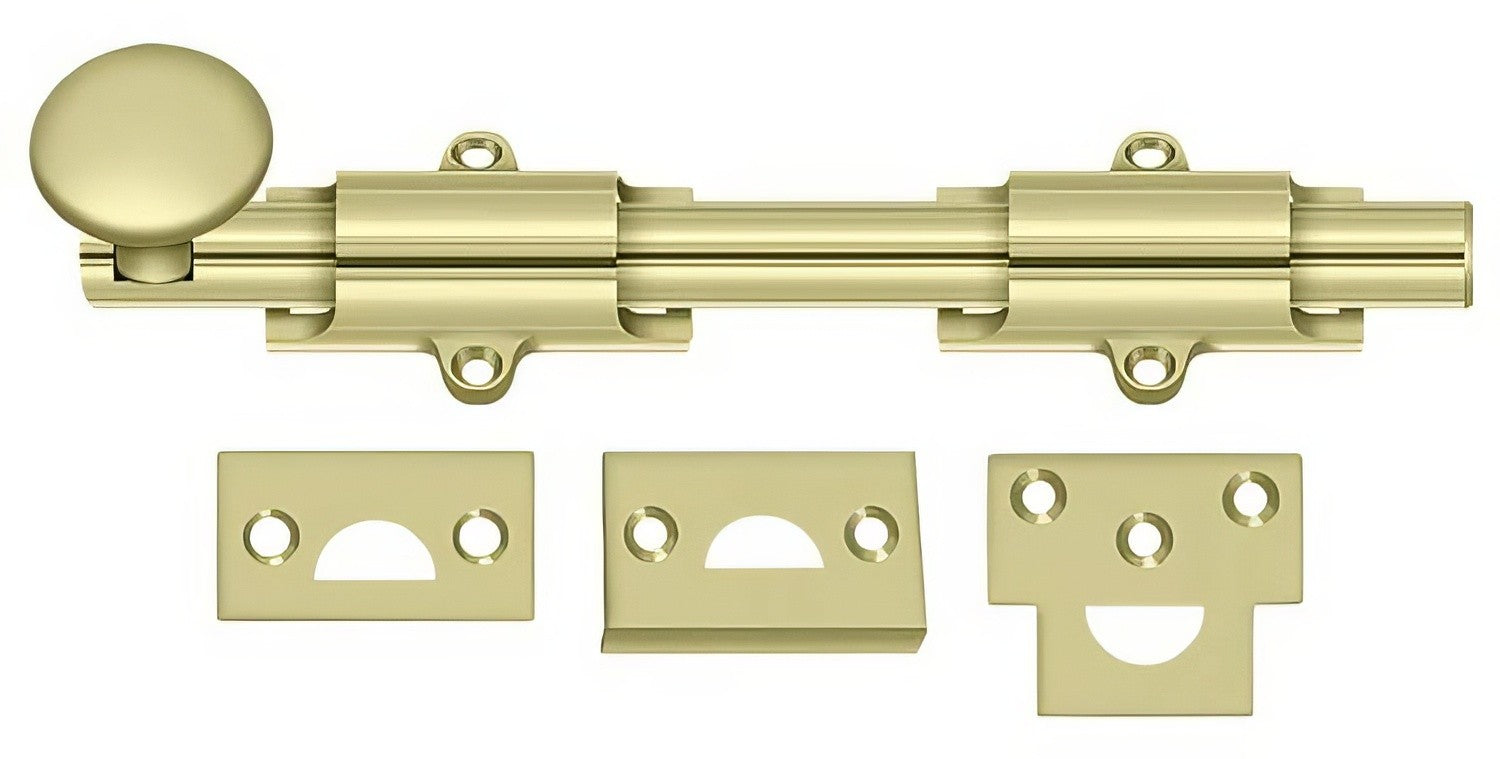 Deltana 8SB 8" Solid Brass Surface Bolt