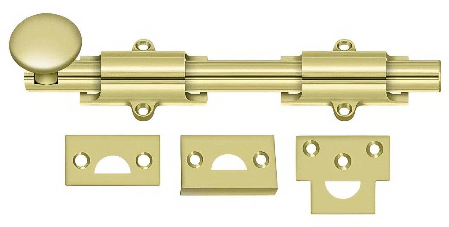 Deltana 8SB 8" Solid Brass Surface Bolt